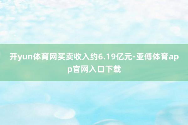 开yun体育网买卖收入约6.19亿元-亚傅体育app官网入口下载