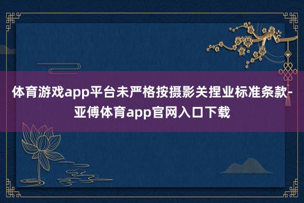 体育游戏app平台未严格按摄影关捏业标准条款-亚傅体育app官网入口下载