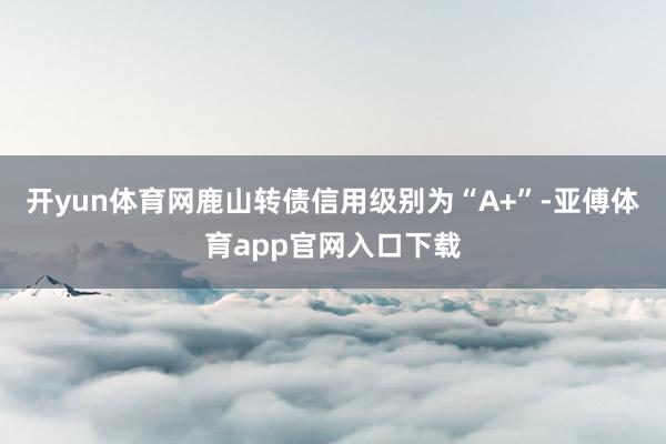 开yun体育网鹿山转债信用级别为“A+”-亚傅体育app官网入口下载