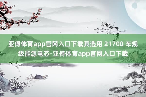 亚傅体育app官网入口下载其选用 21700 车规级能源电芯-亚傅体育app官网