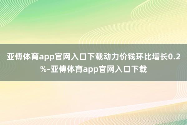 亚傅体育app官网入口下载动力价钱环比增长0.2%-亚傅体育app官网入口下载