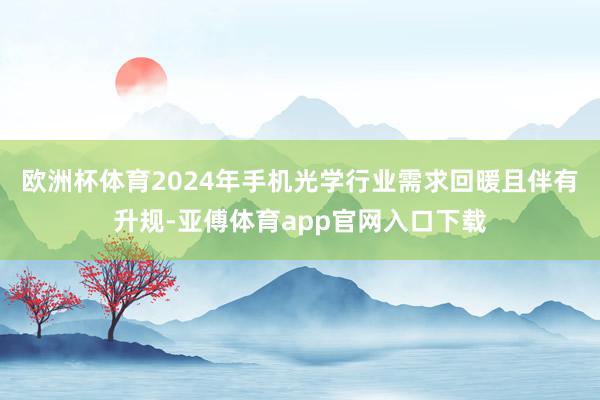 欧洲杯体育2024年手机光学行业需求回暖且伴有升规-亚傅体育app官网入口下载